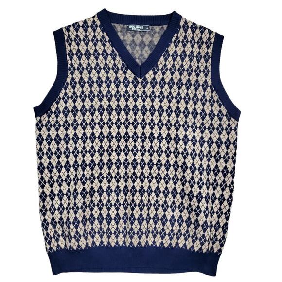 Paul Jones Geometric Sleeveless Vest Size Large Casual Preppy - Picture 1 of 7